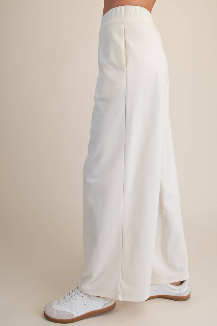 - Waist Elastic Band Wide Leg Pants - - Cultured Cloths Apparel