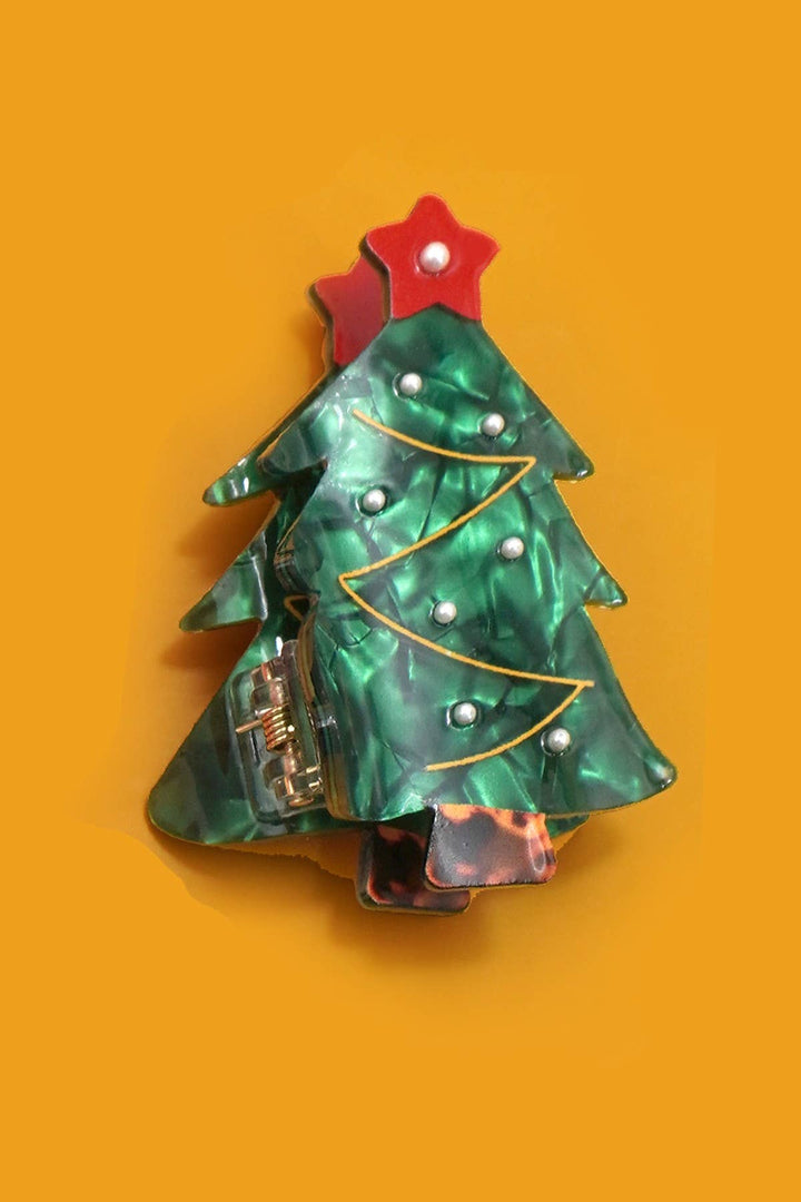 Accessories, Hair - CHRISTMAS TREE SANTA SNOWMAN HAIR CLAW CLIPS | 40H939 - CHRISTMAS TREE - Cultured Cloths Apparel