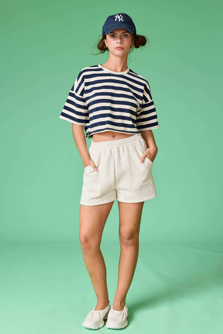 Women's Short Sleeve - Round Neck Short Sleeve Crop Top - - Cultured Cloths Apparel