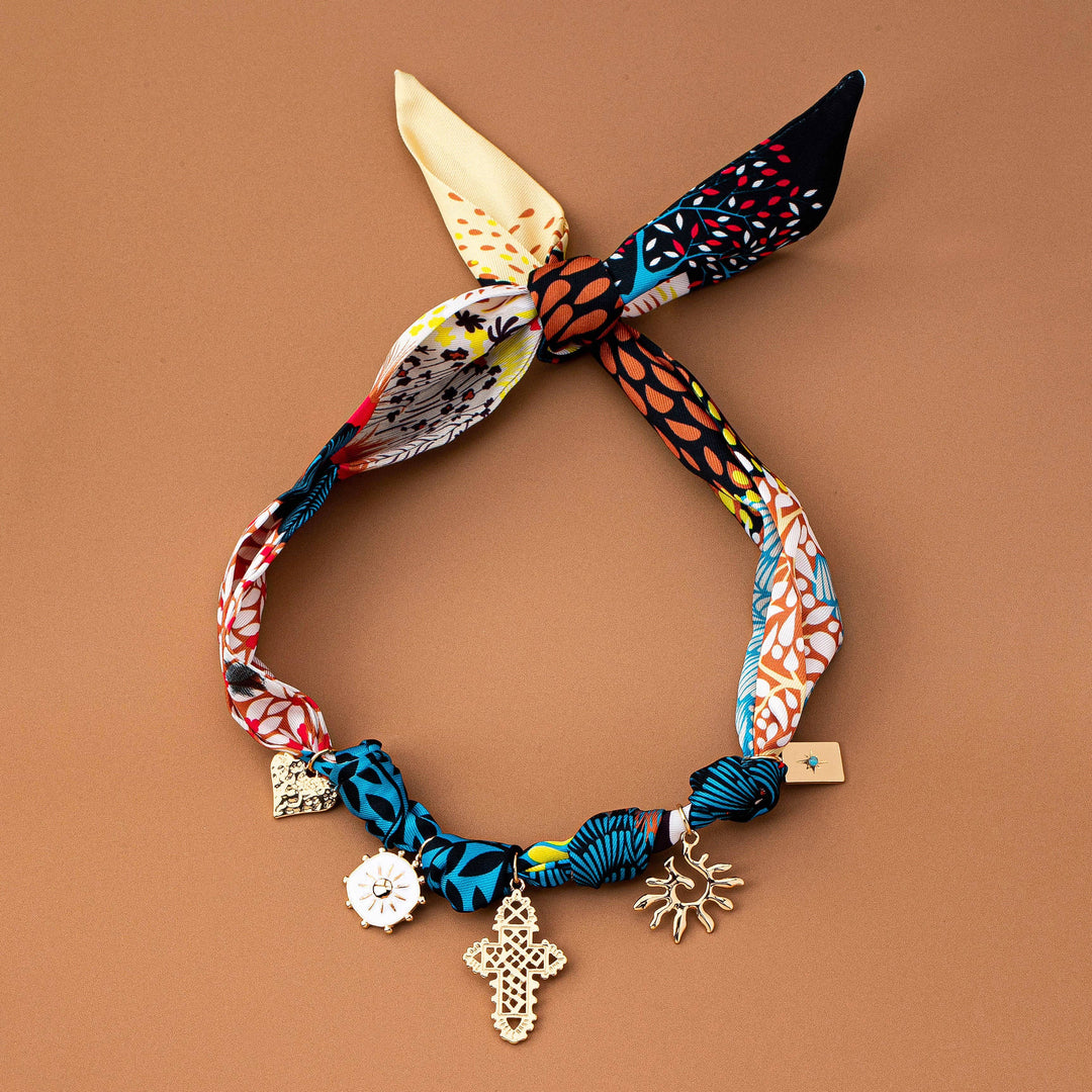 Accessories, Necklaces - HANDMADE ANIMAL DESIGN SCARF NECKLACE-CROSS HEART| 80N92491 - - Cultured Cloths Apparel