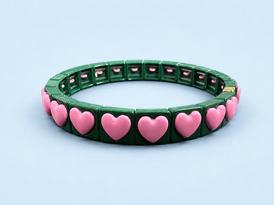 Enamel Stretch Bracelet - Earth Tone Colors