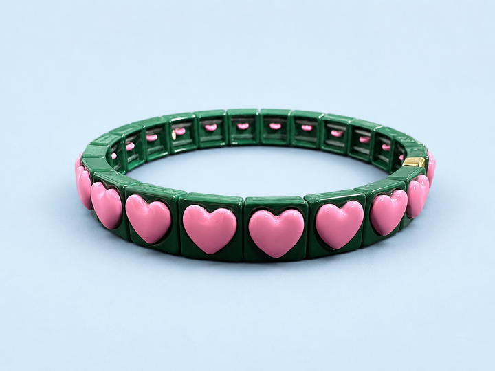 Enamel Stretch Bracelet - Earth Tone Colors