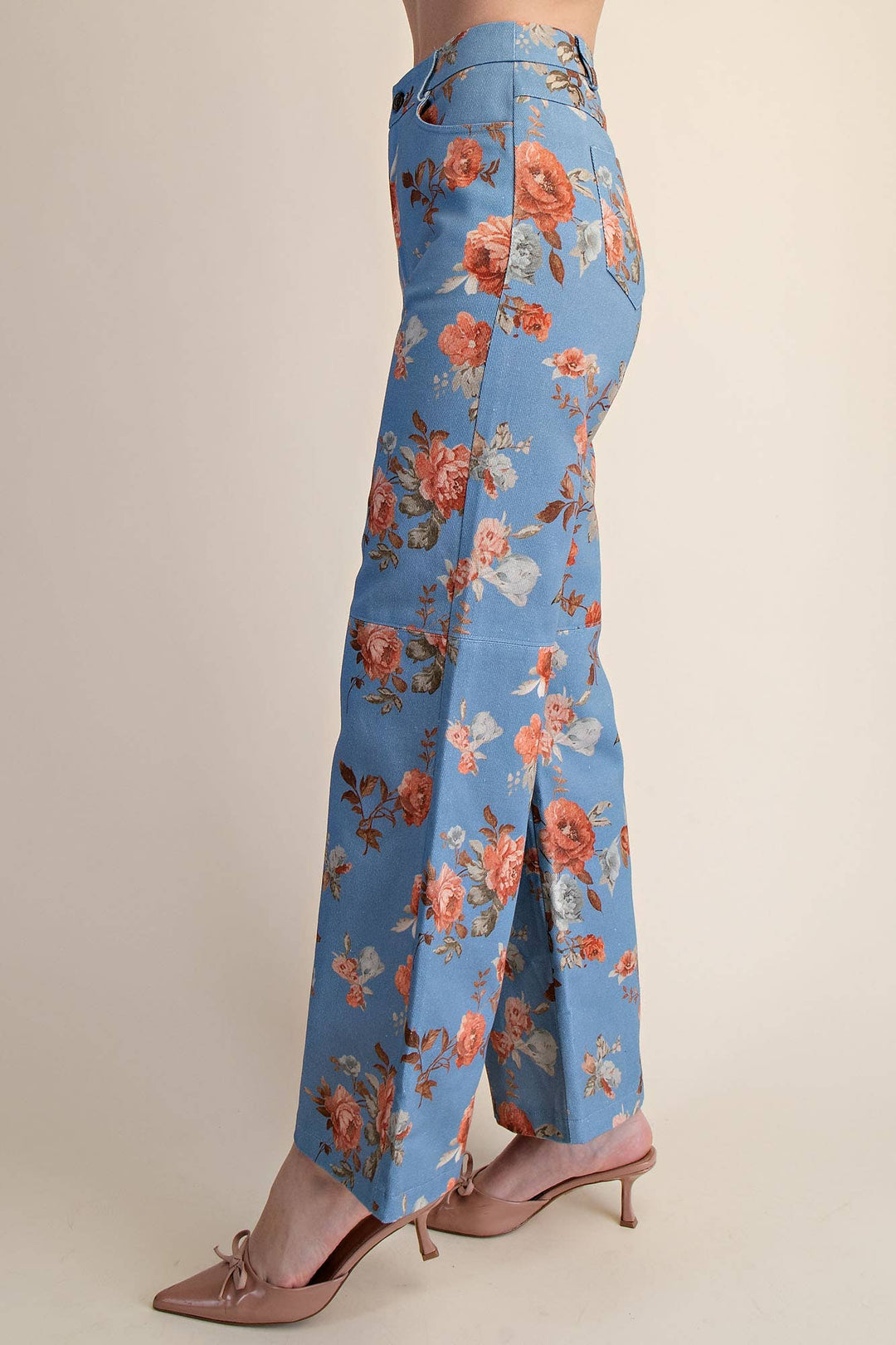 Pants - Straight Leg Floral Pants - - Cultured Cloths Apparel