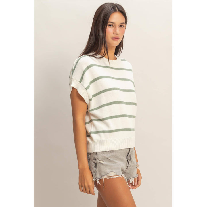 Striped Crew Neck Knit Top