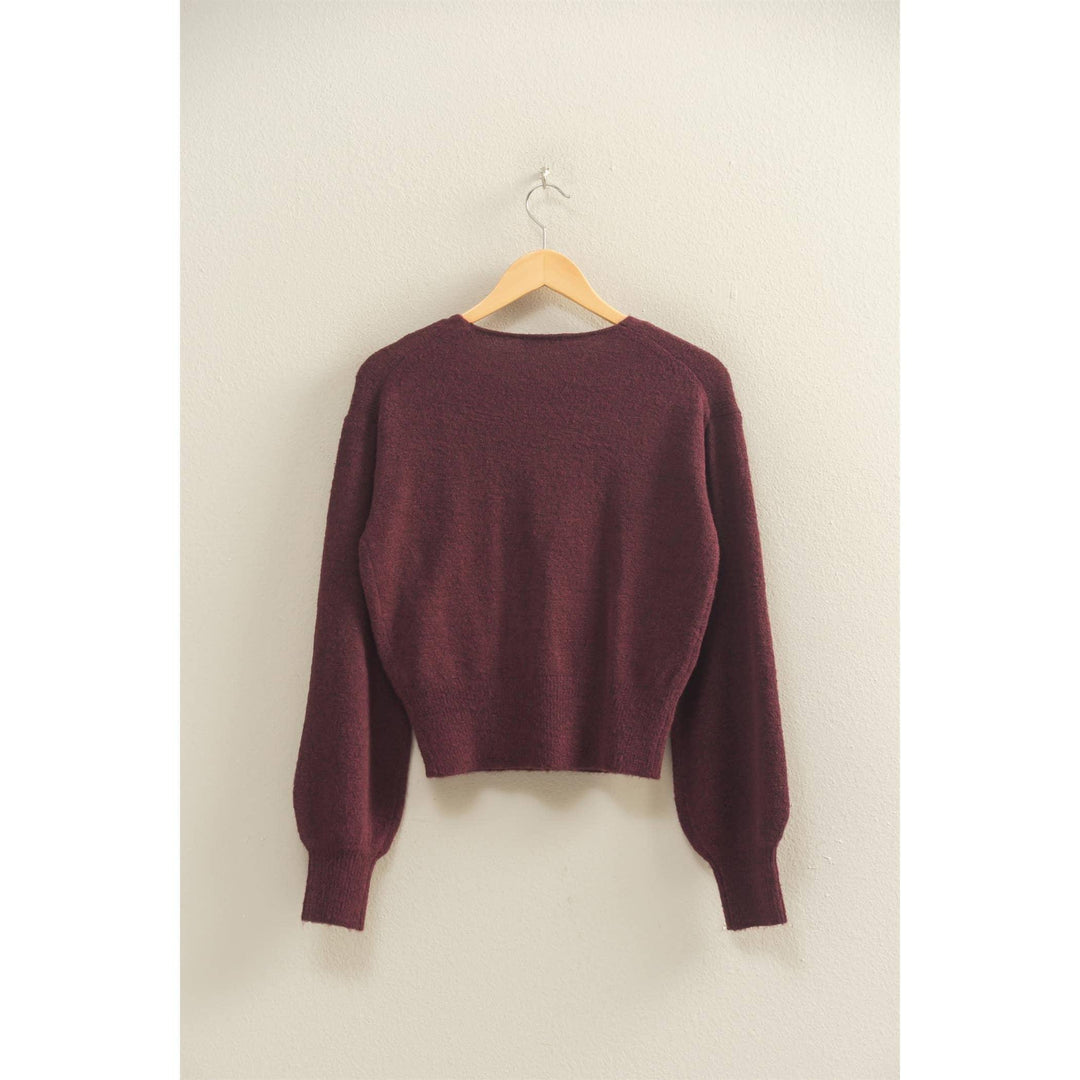 Women's Sweaters - Surplice V Neck Sweater - - Cultured Cloths Apparel