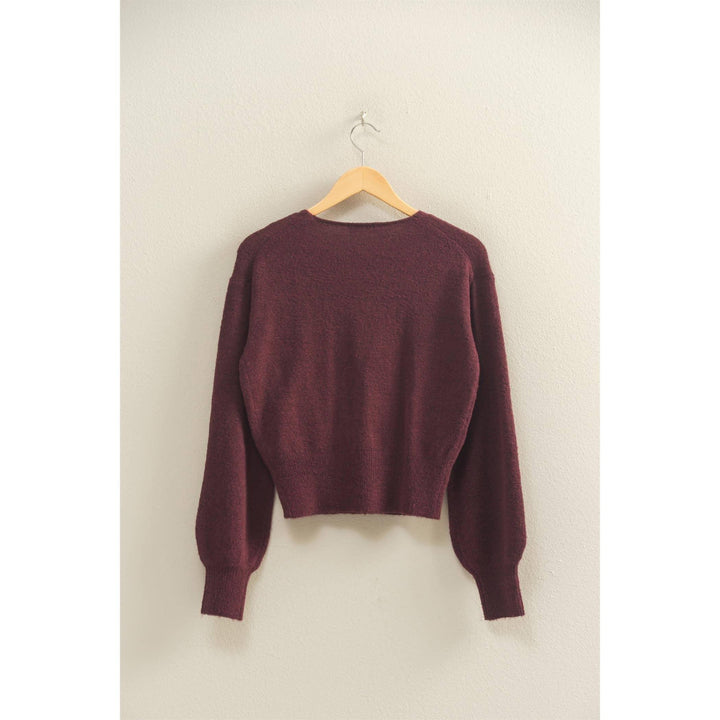 Women's Sweaters - Surplice V Neck Sweater - - Cultured Cloths Apparel