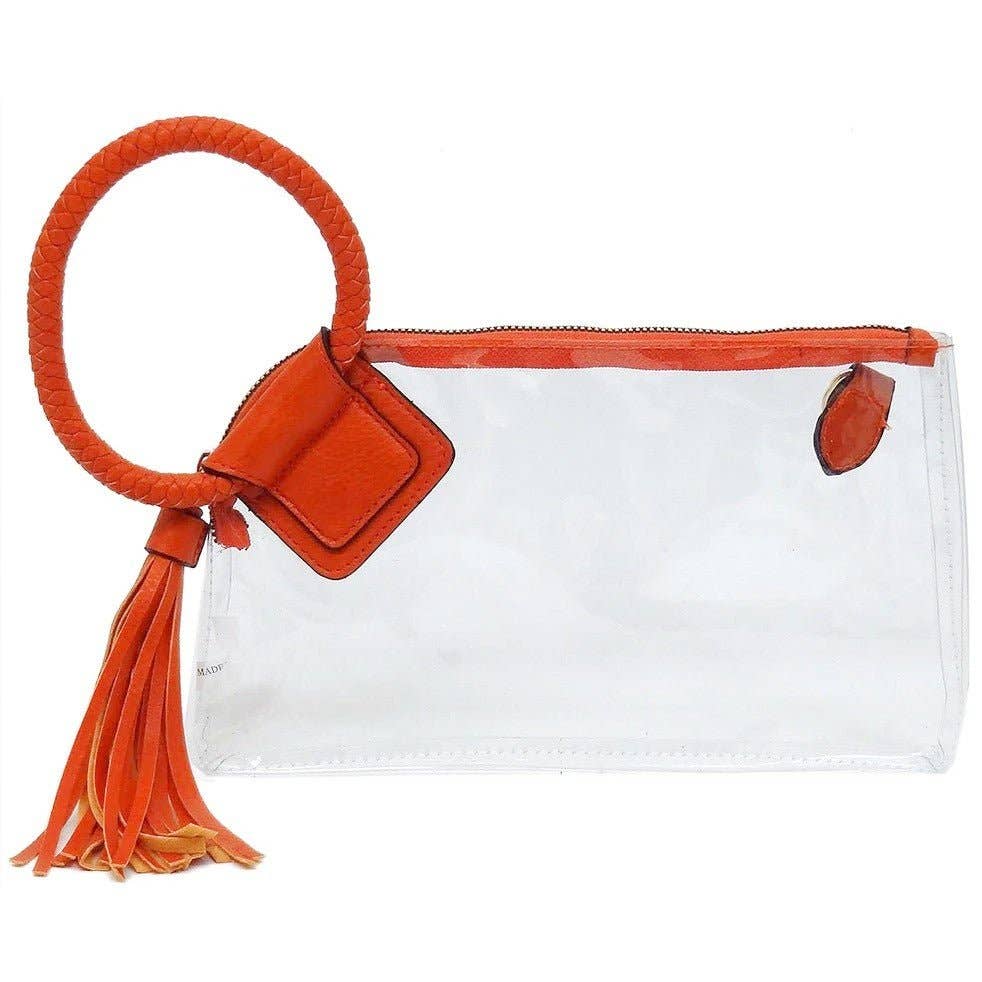 Accessories, Bags - Clear Cuff Handle Tassel Wrislet Clutch - - Cultured Cloths Apparel