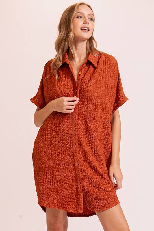 Dresses - Boho Gal Textured T Shirt Dress - - Cultured Cloths Apparel