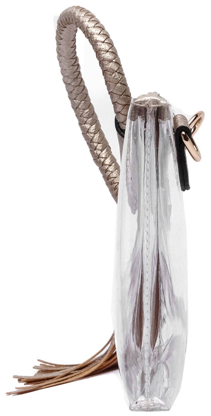 Accessories, Bags - Clear Cuff Handle Tassel Wrislet Clutch - - Cultured Cloths Apparel