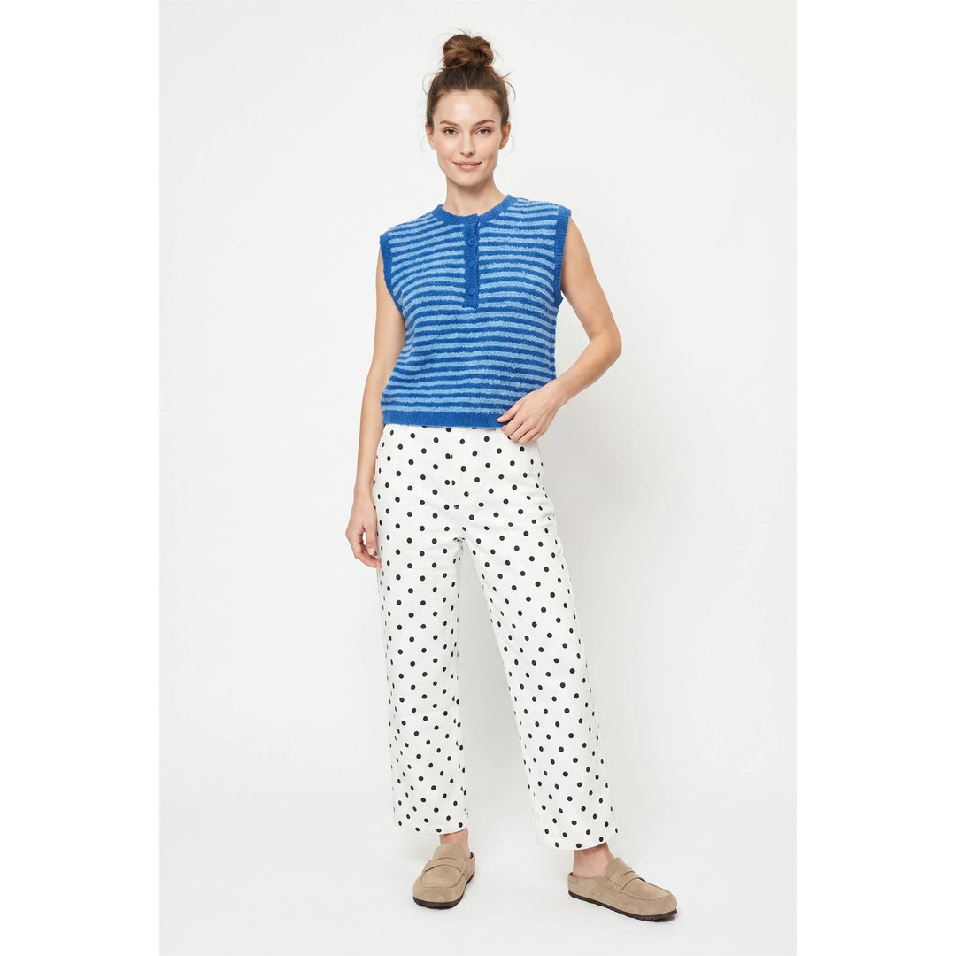 Stripe henley sweater vest