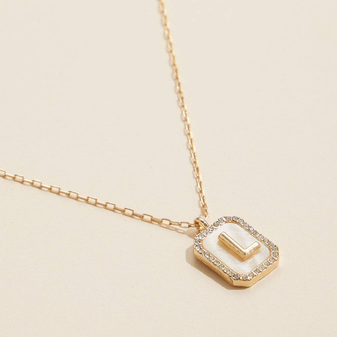 Accessories, Necklaces - Short Necklace | Initial Shell Charm - - Cultured Cloths Apparel