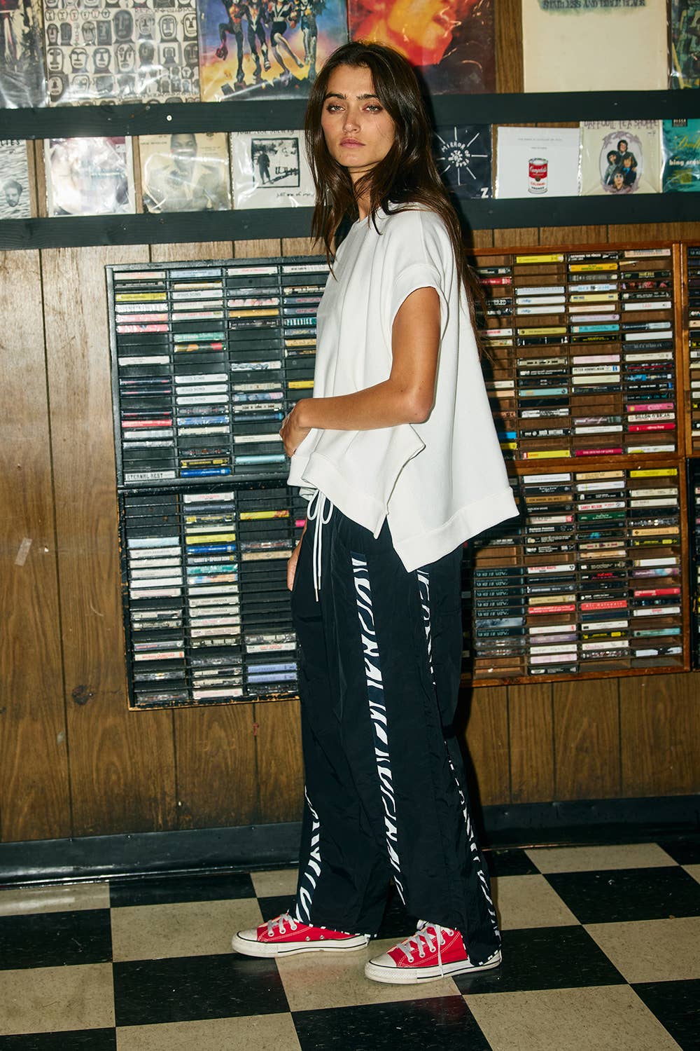 IP5540-ZEBRA | Zebra Side-Striped Wide-Leg Windbreaker Pants