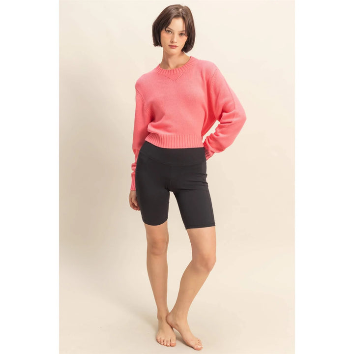 Women's Sweaters - Cropped Long Sleeve Sweater - - Cultured Cloths Apparel