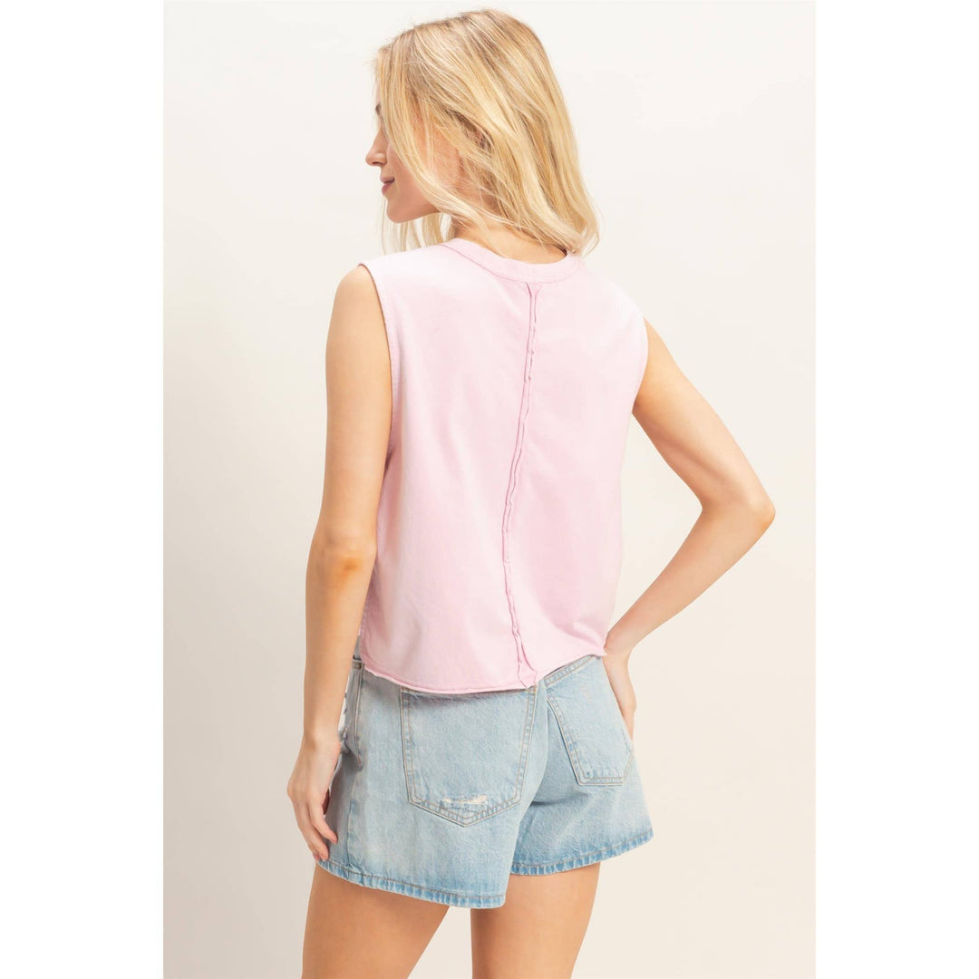 Women's Short Sleeve - Sleeveless Raw Edge Top - - Cultured Cloths Apparel