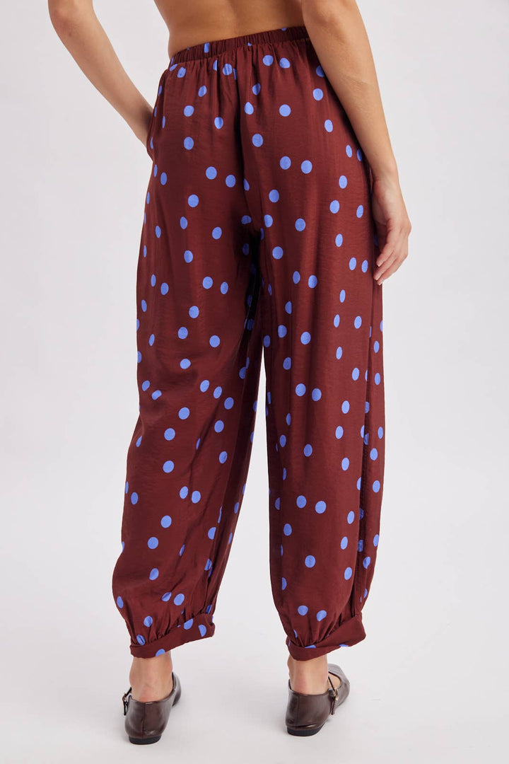 POLKA DOT WOVEN BALLOON PANTS