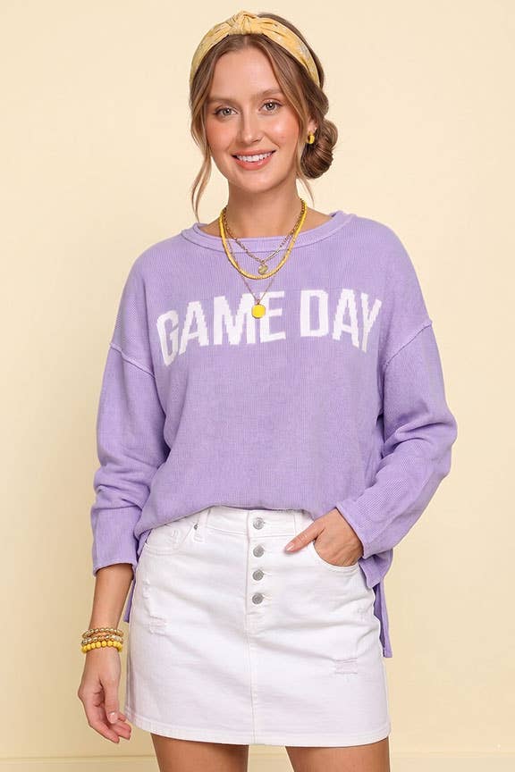 Game Day" Graphic Knit Sweater