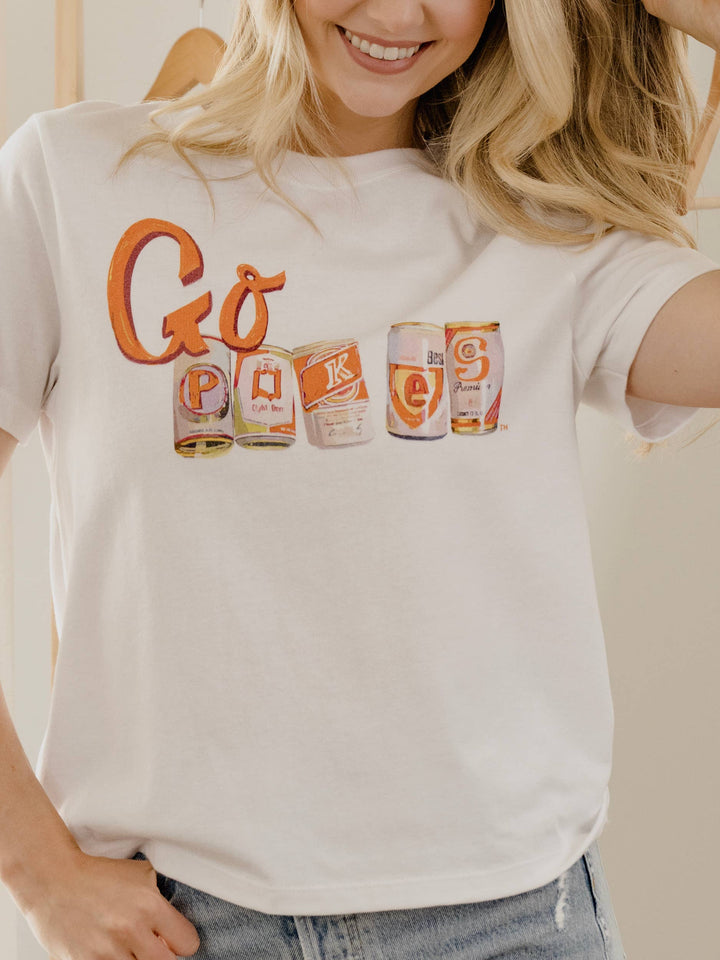 Oklahoma State OSU Cowboys Cans White Ellie Perfect Tee
