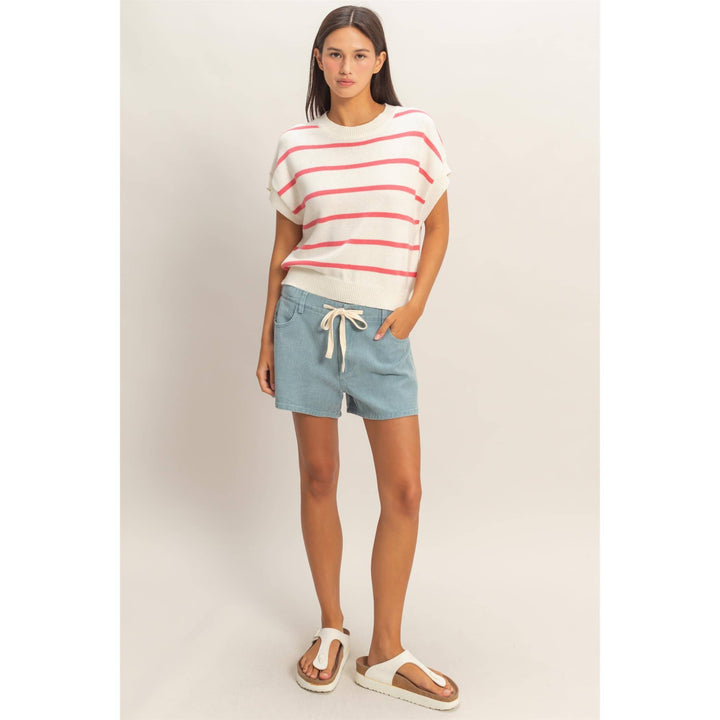 Striped Crew Neck Knit Top