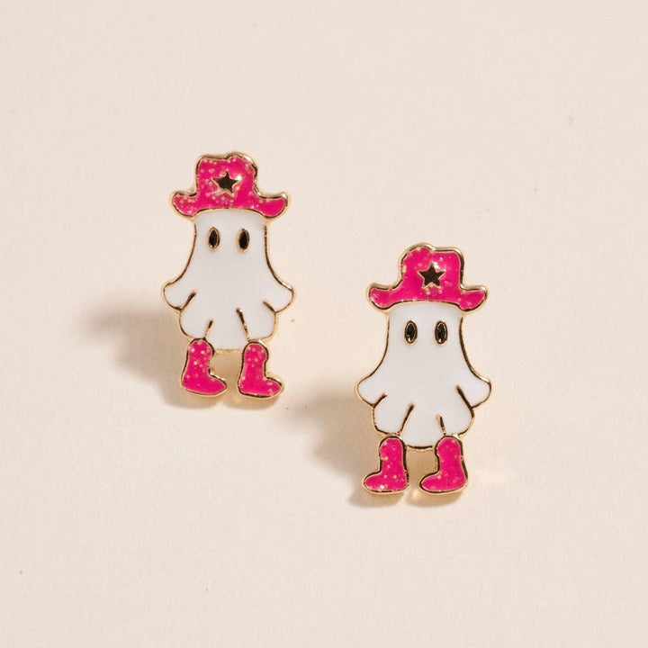 Accessories, Earrings - Cowboy Halloween Ghost Earrings with Hat and Boots - - Cultured Cloths Apparel