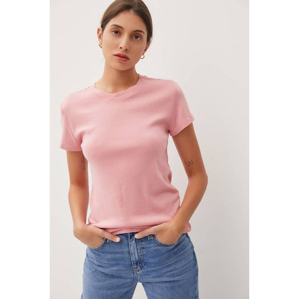 Women's Short Sleeve - Classic Cotton Blend Crewneck T-Shirt - Coral Pink - Cultured Cloths Apparel