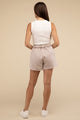  - Acid Wash Fleece Drawstring Shorts with Pockets -  - Cultured Cloths Apparel