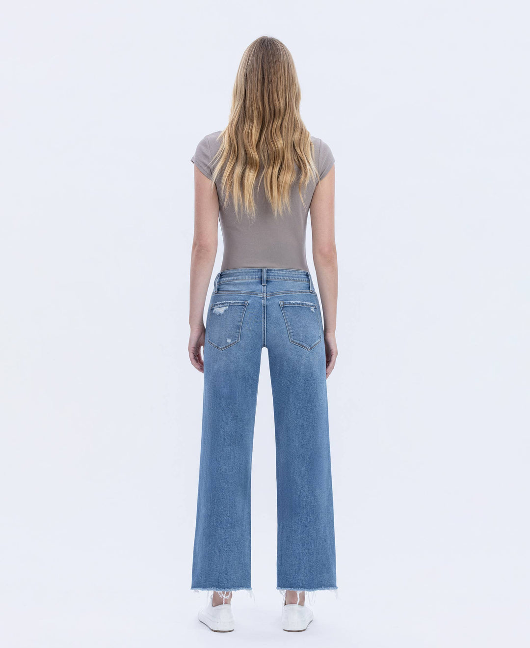 Denim - HIGH RISE MEDIUM WASH ANKLE DAD JEANS - - Cultured Cloths Apparel
