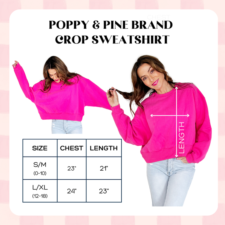 Women's Long Sleeve - Upside Down Touchdown Puff Crop Sweatshirt - - Cultured Cloths Apparel