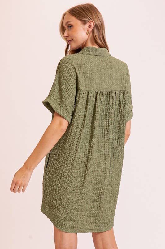Dresses - Boho Gal Textured T Shirt Dress - - Cultured Cloths Apparel