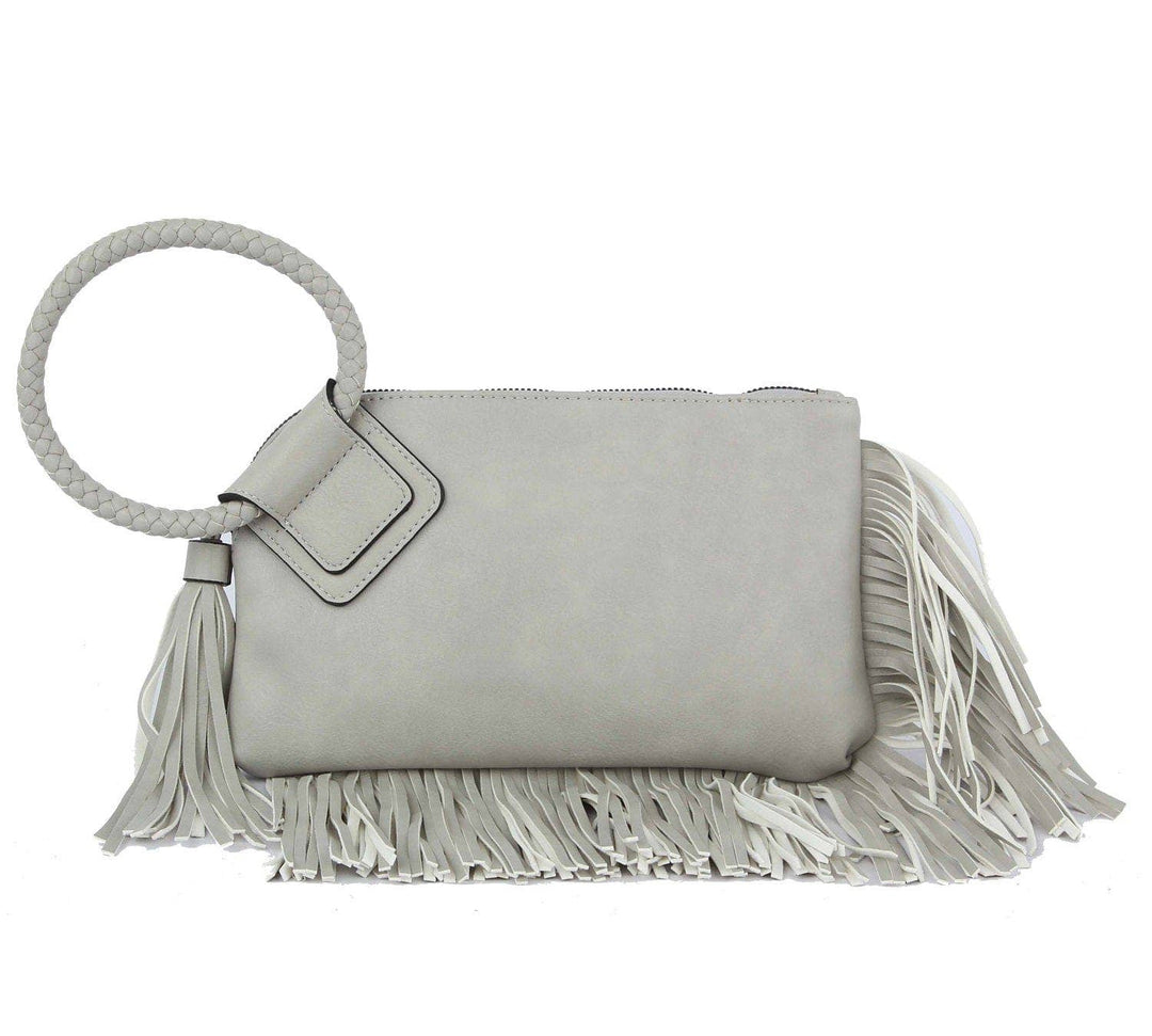 - Fringe Soft Vegan Leather Wristlet/Clutch - - Cultured Cloths Apparel