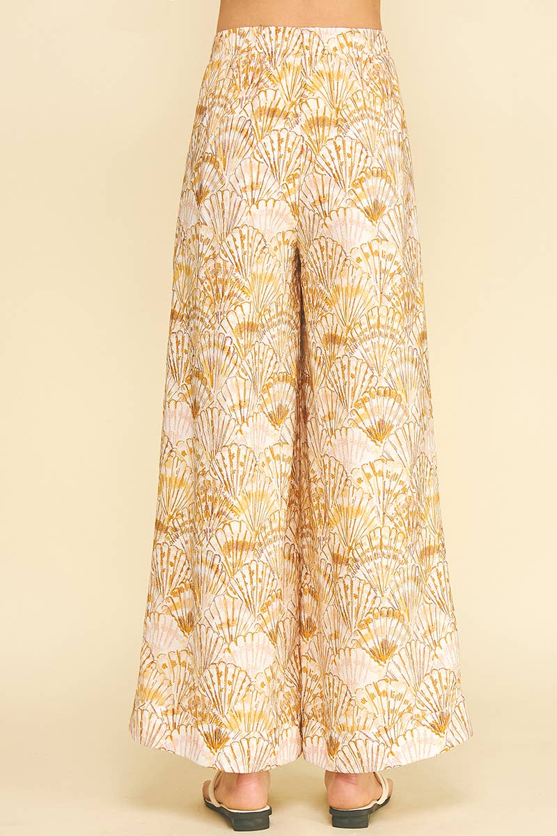 Pants - HIGH-WAISTED WIDE LEG SEASHELL PANTS - - Cultured Cloths Apparel