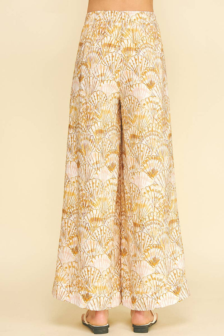 Pants - HIGH-WAISTED WIDE LEG SEASHELL PANTS - - Cultured Cloths Apparel