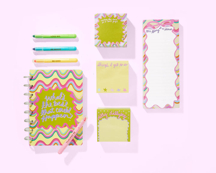 Stationery - Wax Highlighter Set - Motivational - Asst Clrs - 6 Piece Set - - Cultured Cloths Apparel