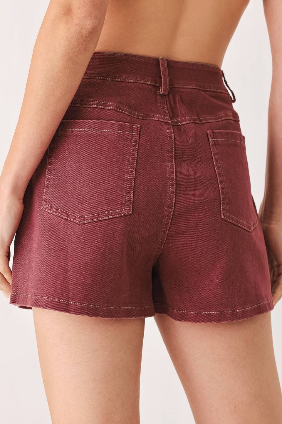 solid woven skort