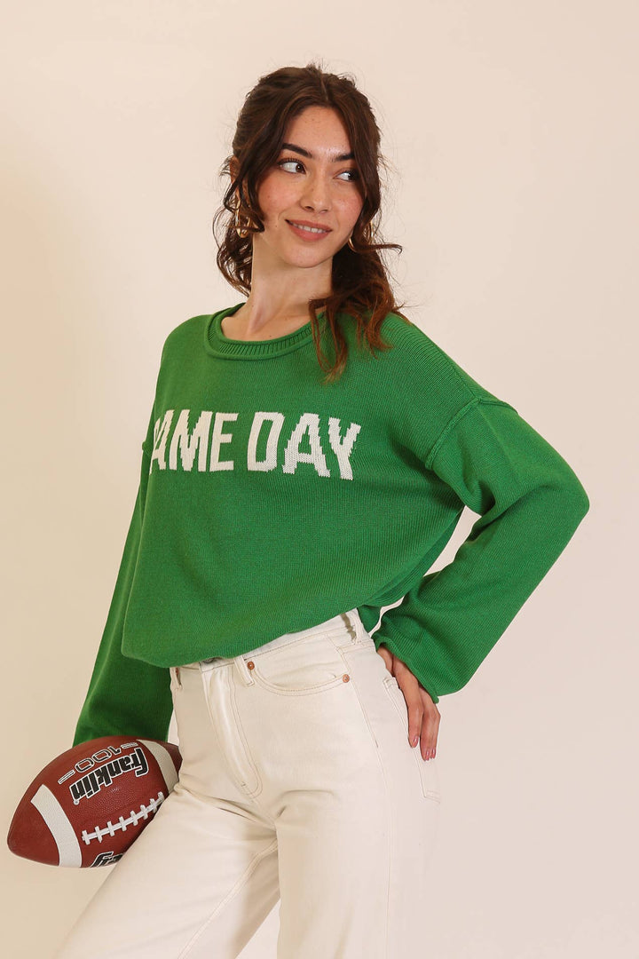 Game Day" Graphic Knit Sweater