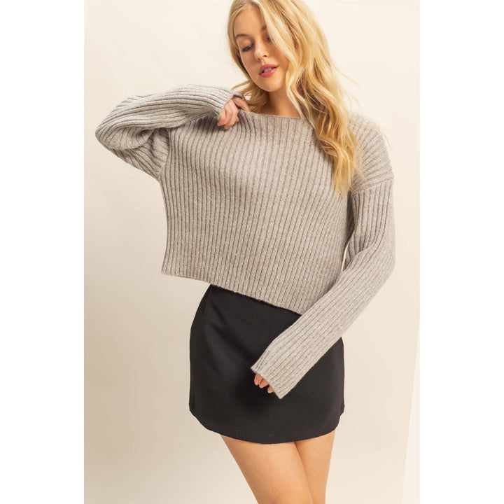Textured Sweater With Relaxed Drop Sleeves