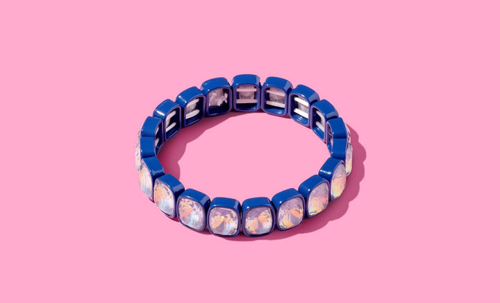Accessories, Bracelets - Enamel Stretch Bracelet - Square Gems - Layla - Asst Colors - - Cultured Cloths Apparel