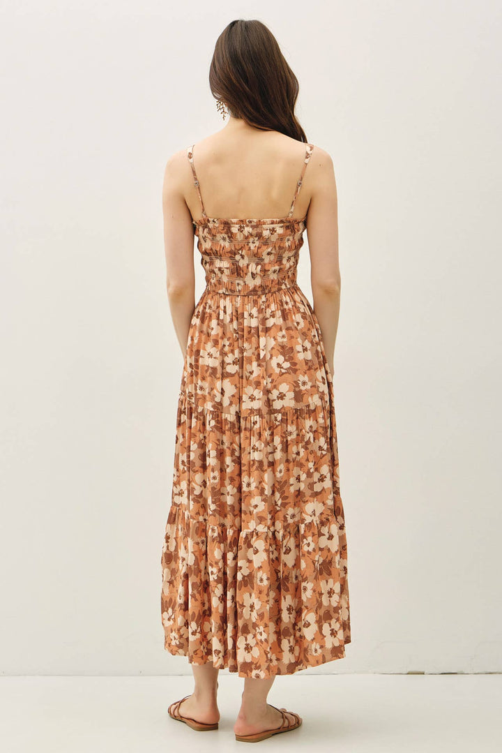 FLORAL PRINTED TIERED TANK MAXI DRESS