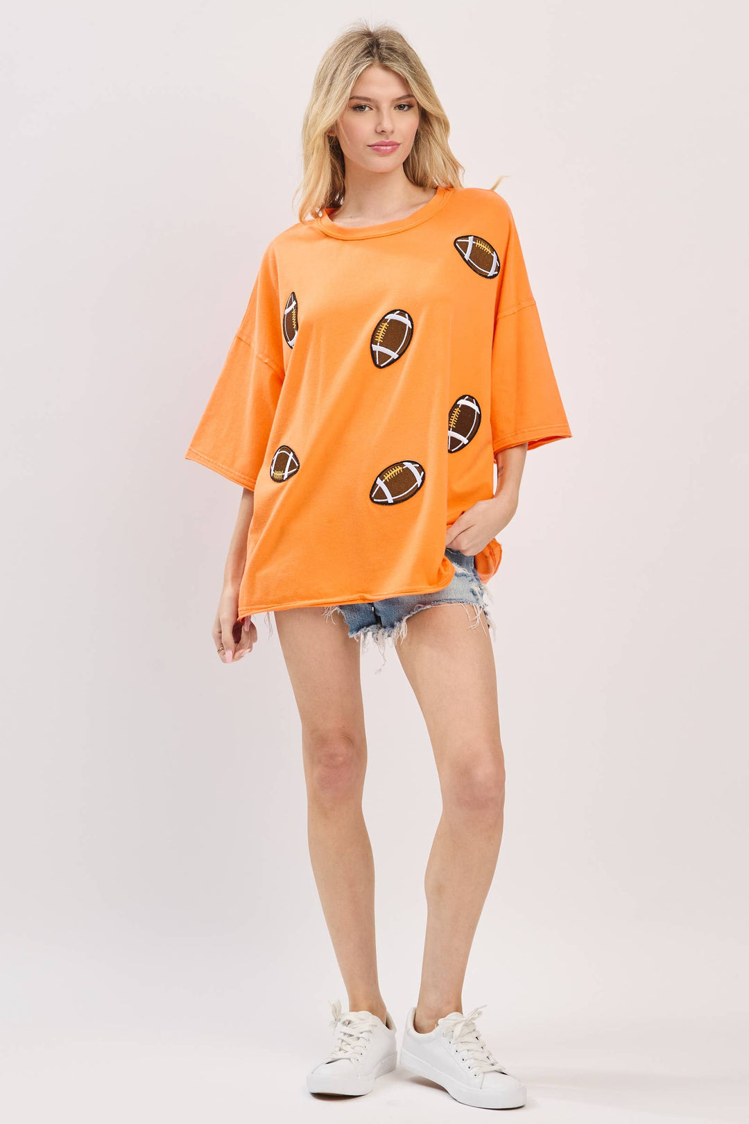 Vintage Football Patch Gameday Oversized Tee