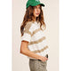 Women's Short Sleeve - Boxy Stripe Lightweight Spring Summer Sweater Top -  - Cultured Cloths Apparel