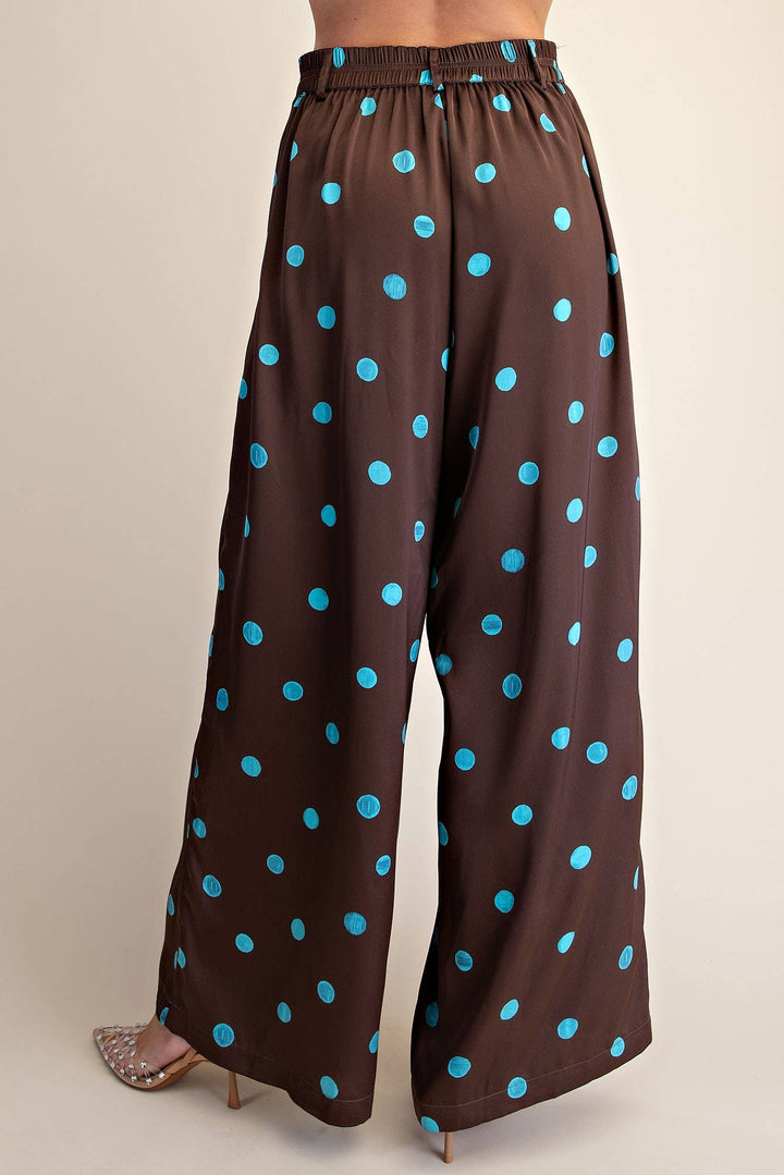Tailored Wide Polka Dot High Waist Pants