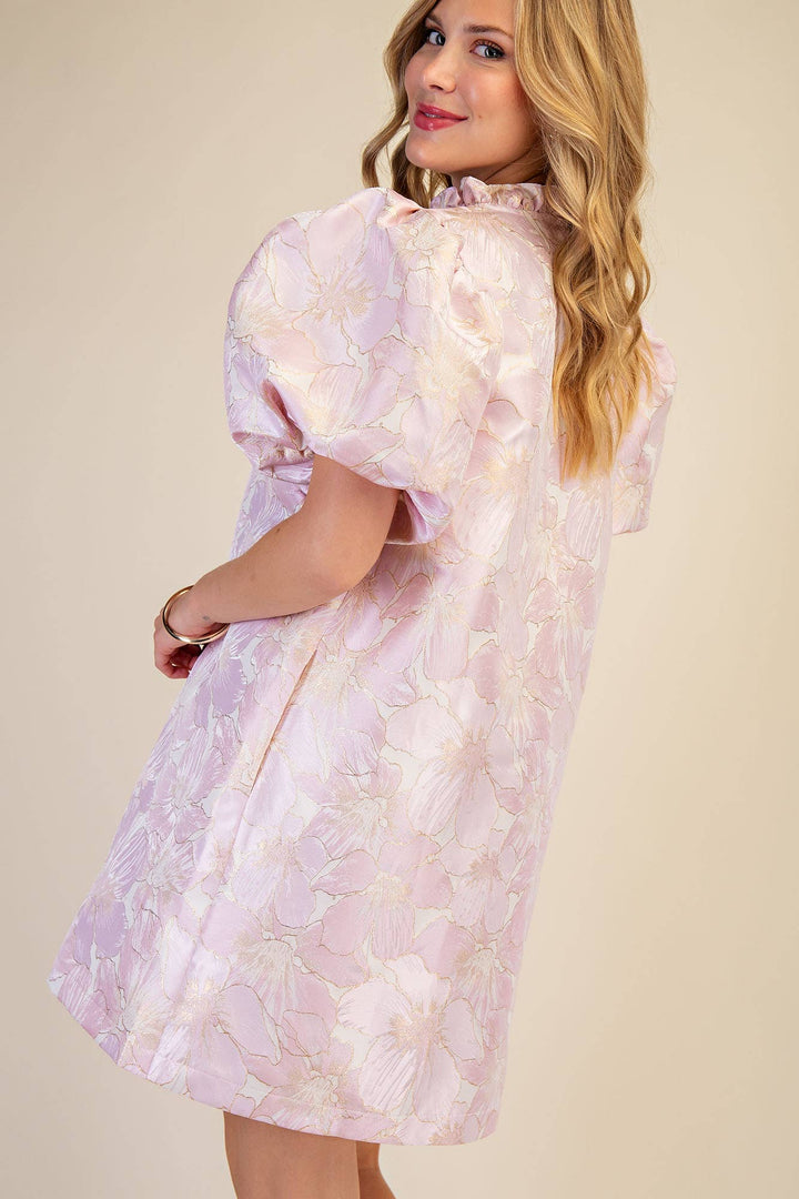 Dresses - Ruffle V-Neck Puff Sleeve Mini Dress - Spring / Summer - - Cultured Cloths Apparel