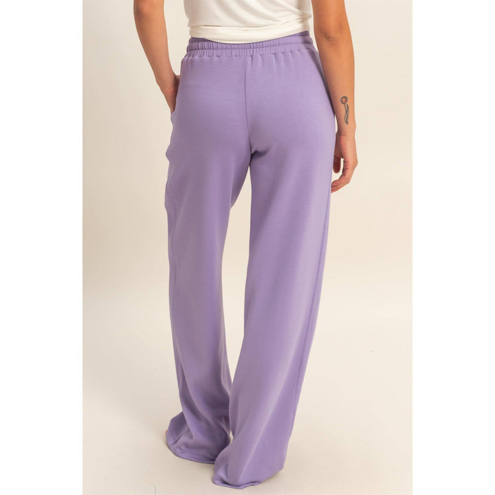 Elastic Waist Wide-Leg Pants