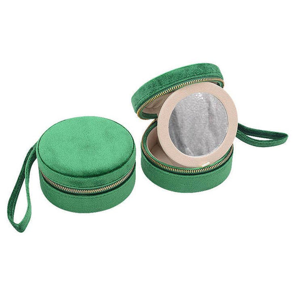 Accessories, Jewelry - Velvet Round Mini Jewelry Case - One Size - Cultured Cloths Apparel