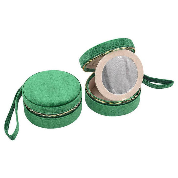 Accessories, Jewelry - Velvet Round Mini Jewelry Case - One Size - Cultured Cloths Apparel