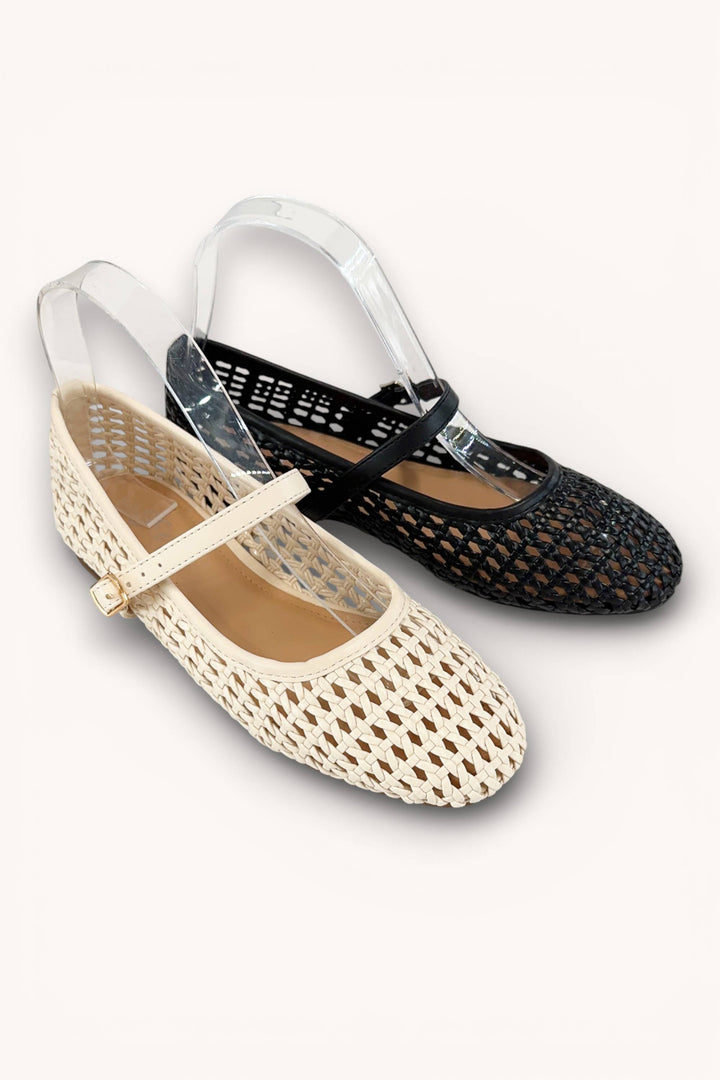 Woven Mary Jane Flats