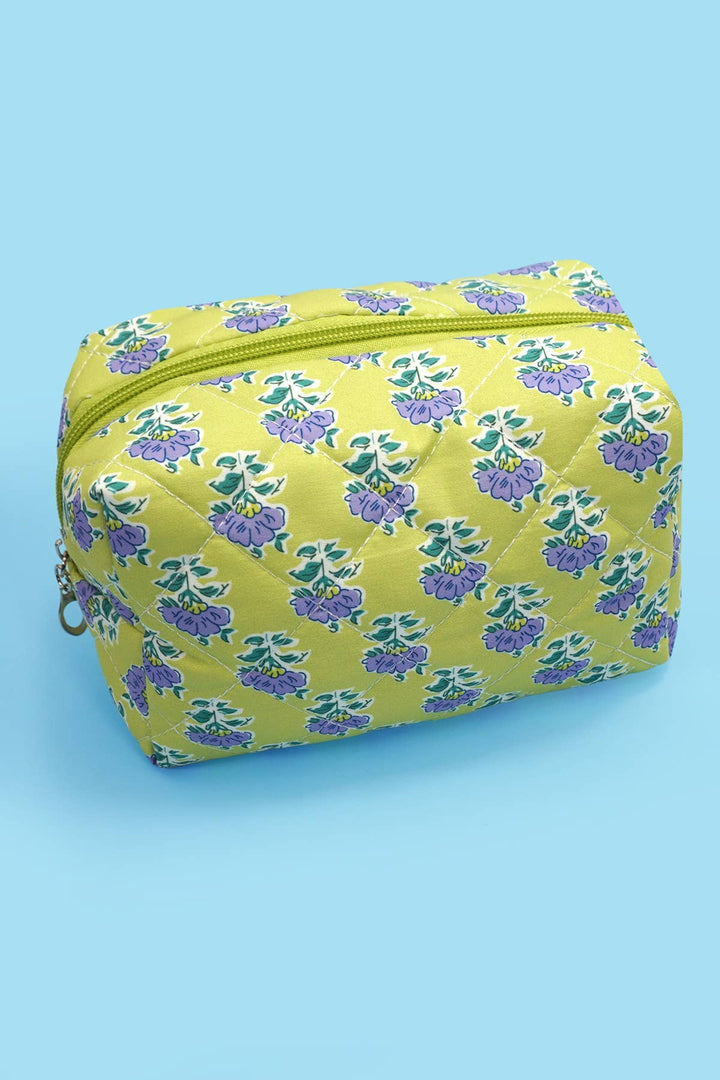 FLORAL TOILE PATTERN MAKEUP COSMETIC POUCH BAG