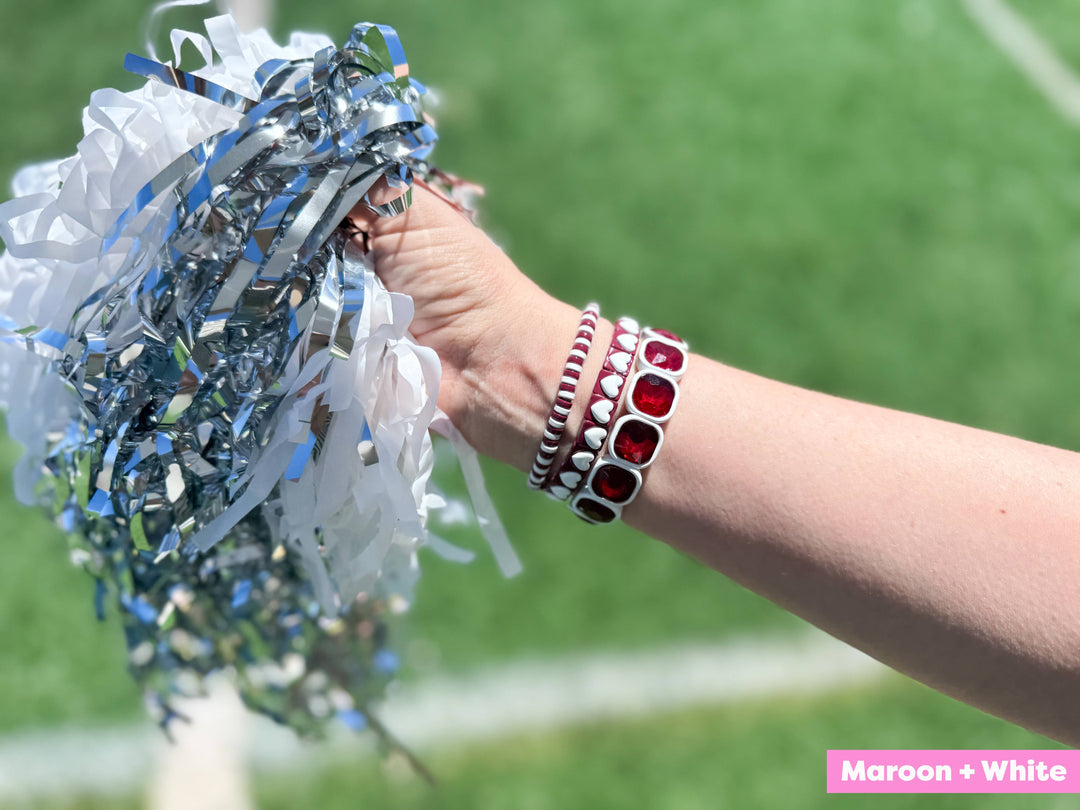 Accessories, Bracelets - Enamel Stretch Bracelets - Team Spirit -3 Pc Set-Asst Colors - - Cultured Cloths Apparel