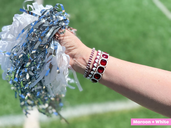 Accessories, Bracelets - Enamel Stretch Bracelets - Team Spirit -3 Pc Set-Asst Colors - - Cultured Cloths Apparel