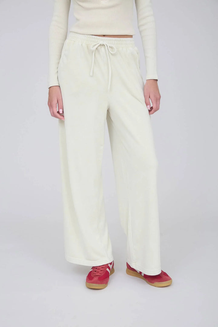 WASHED WIDE LEG DRAWSTRING LOUNGE PANTS