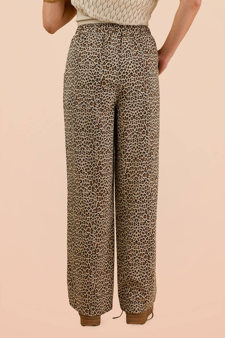 Pants - Leopard Linen Wide Leg Pants - - Cultured Cloths Apparel